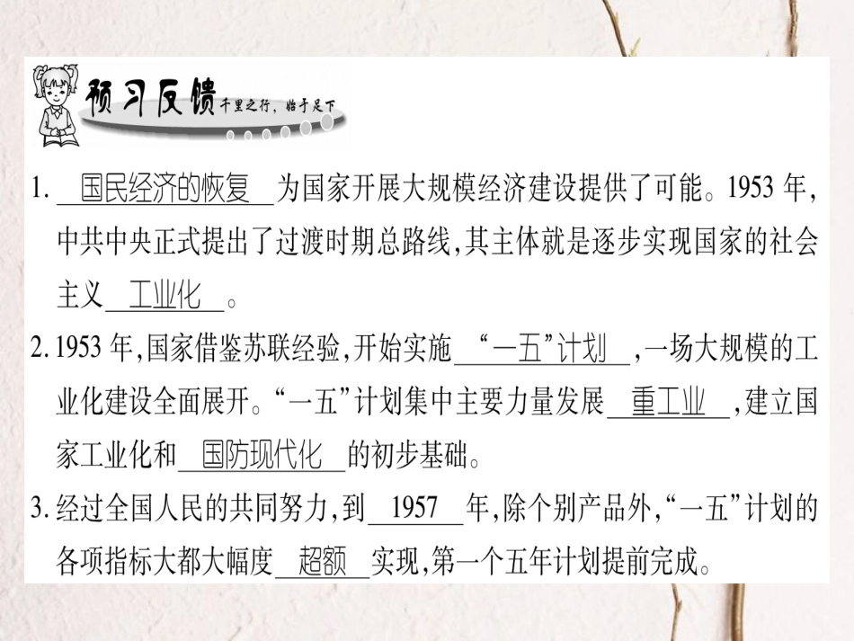 春八年级历史下册 第2单元 向社会主义社会过渡 第4课 社会主义工业化的起步习题课件 岳麓版(1)_第2页