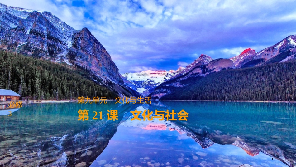 2019届高考政治一轮复习 第九单元 文化与生活 第21课 文化与社会课件 新人教版必修3_第1页
