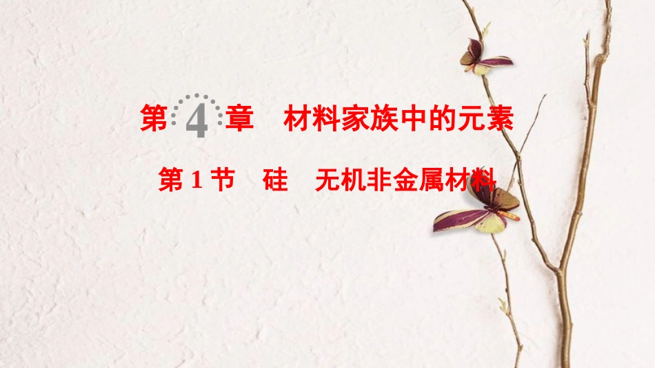 2019年高考化学一轮复习 第4章 材料家族中的元素 第1节 硅 无机非金属材料课件 鲁科版[共44页]_第1页
