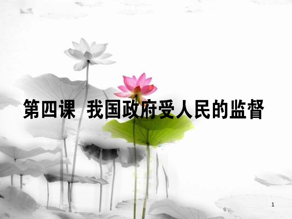 2019年高考政治一轮复习 第二单元 为人民服务的政府 4 我国政府受人民的监督课件 新人教版必修2_第1页