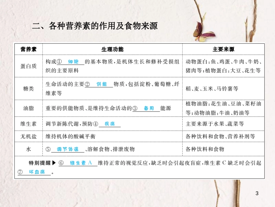 安徽省中考化学复习 第十二单元 化学与生活课件(1)_第3页