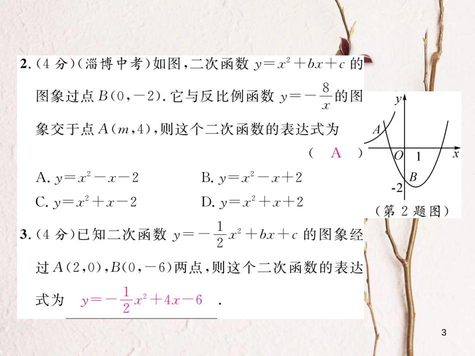 九年级数学下册 双休作业（三）作业课件 （新版）华东师大版_第3页