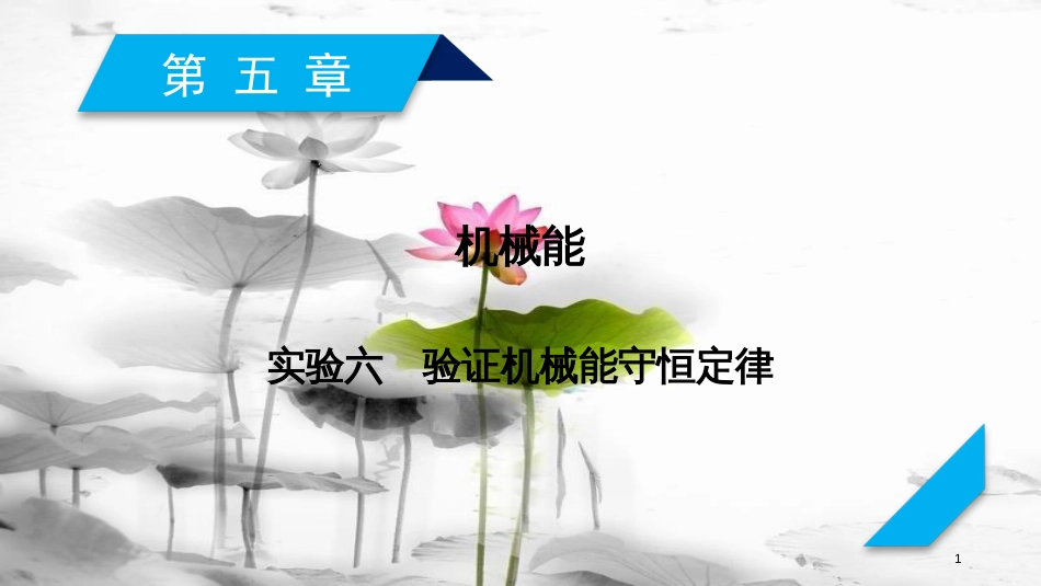 2019年高考物理一轮复习 第5章 机械能 实验6 验证机械能守恒定律课件 新人教版_第1页