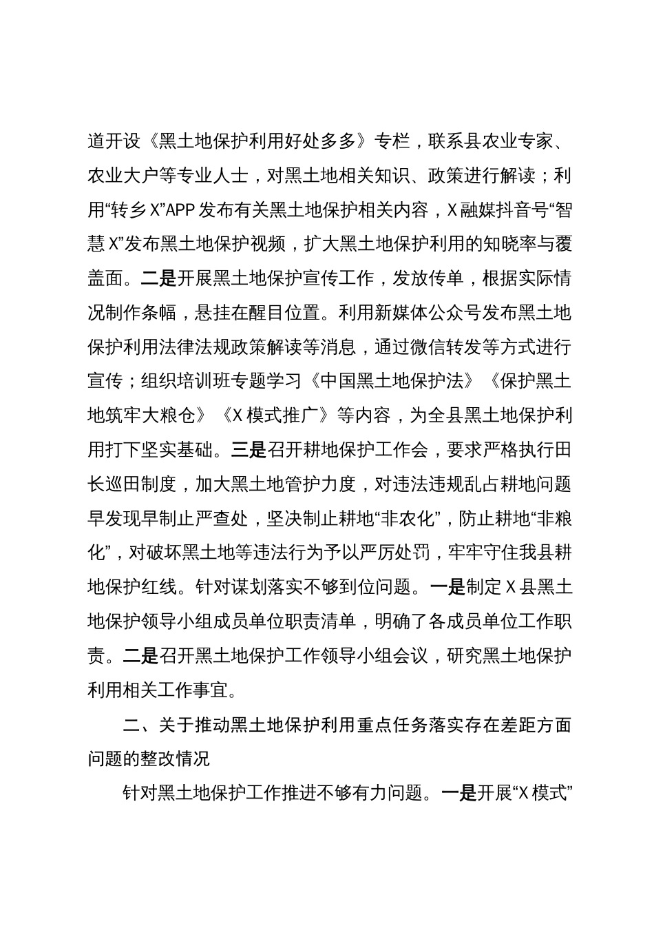 关于巡察组对黑土地保护利用工作专题巡察整改进展情况的报告_第2页