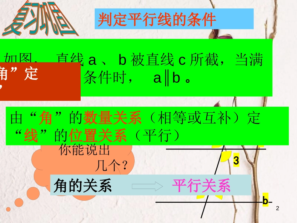 吉林省长春市榆树市七年级数学上册 5.3 平行线的性质课件 （新版）华东师大版_第2页