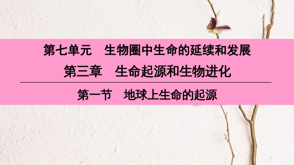（深圳专用）八年级生物下册 第七单元 第三章 第一节 地球上生命的起源课件 （新版）新人教版_第1页