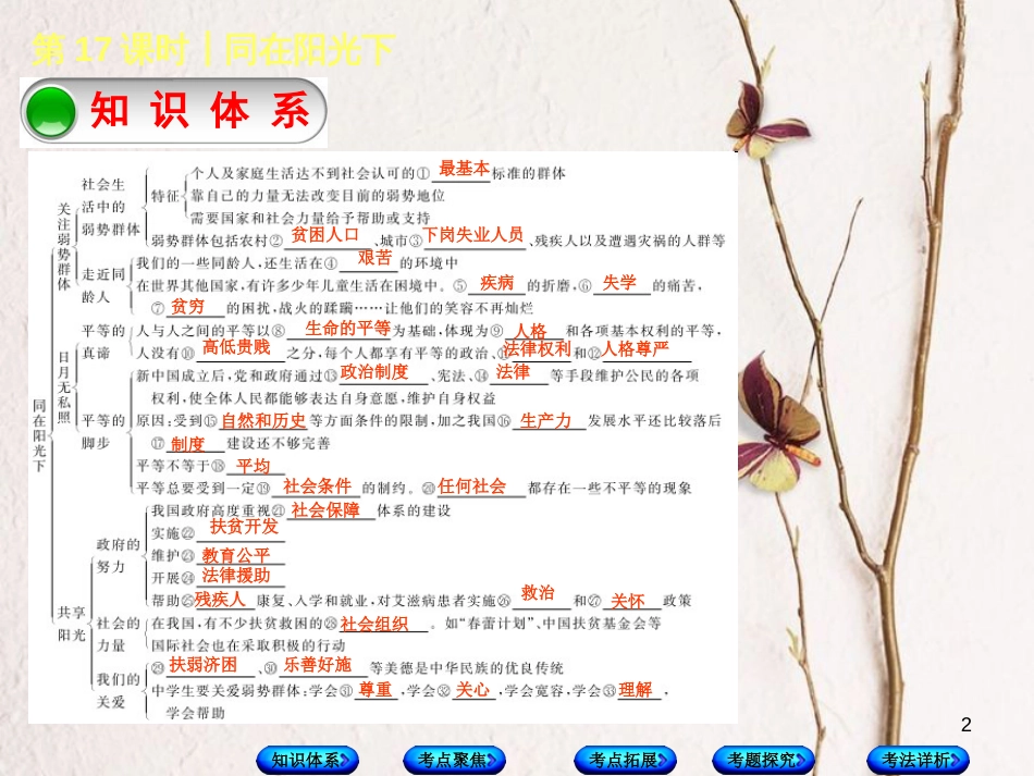 中考政治 第三部分 九年级 第17课时 同在阳光下复习课件 教科版_第2页