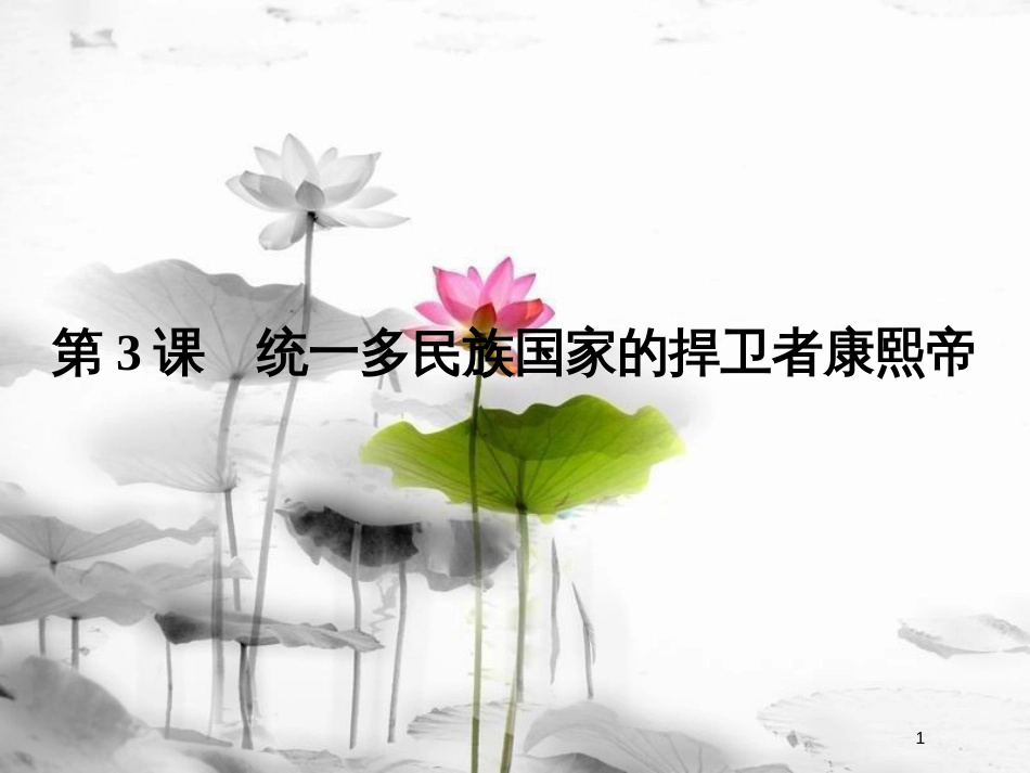 高中历史 第一单元 古代中国的政治家 第3课 统一多民族国家的捍卫者康熙帝课件 新人教版选修4_第1页