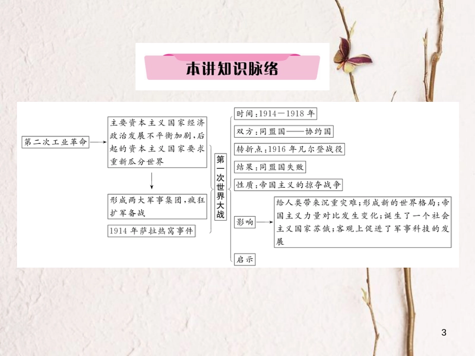 （河北专版）中考历史总复习 第17讲 第一次世界大战 近代科技与思想文化必考考点清单课件_第3页