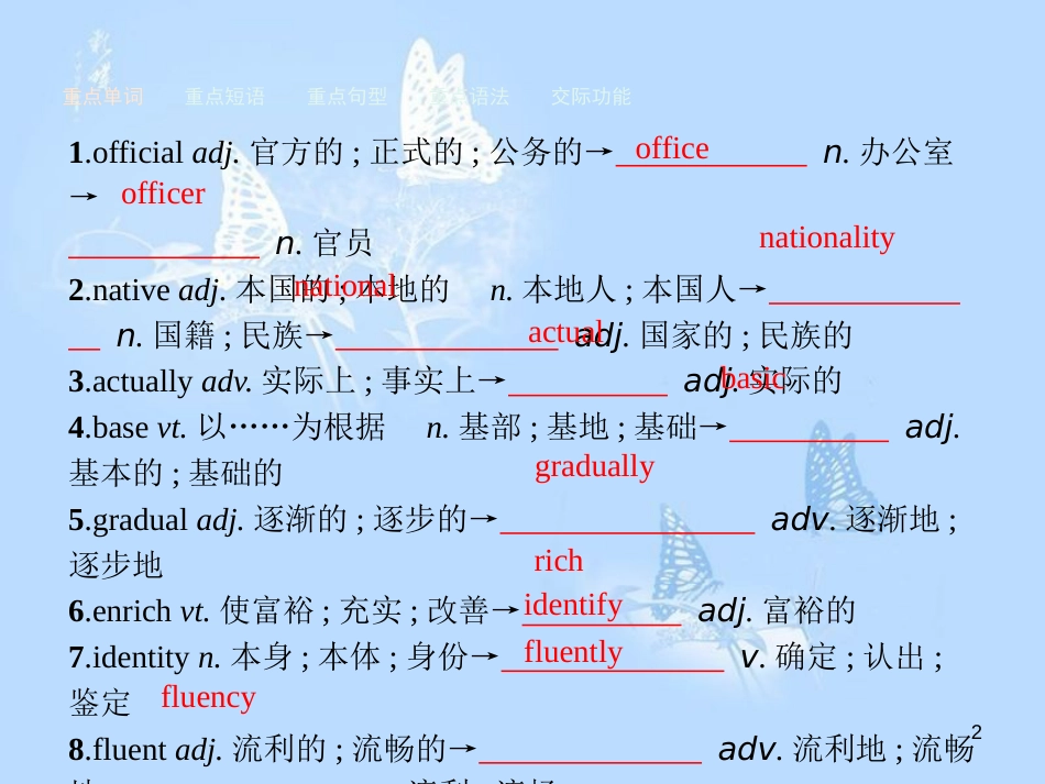 高中英语 单元重点小结2课件 新人教版必修1_第2页