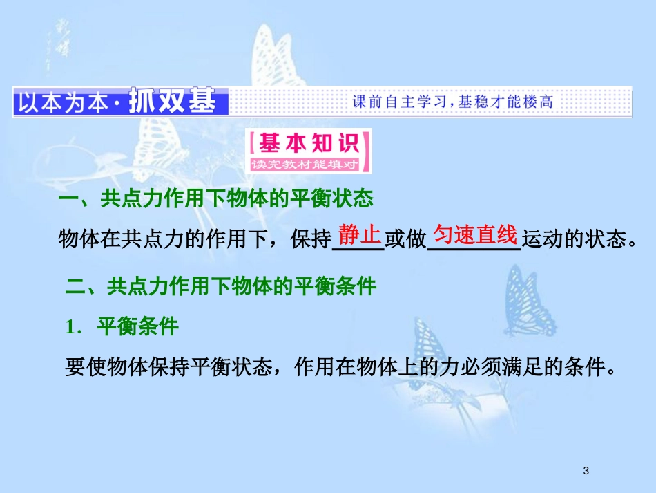 高中物理 第四章 物体的平衡 第1节 共点力作用下物体的平衡课件 教科版必修1_第3页