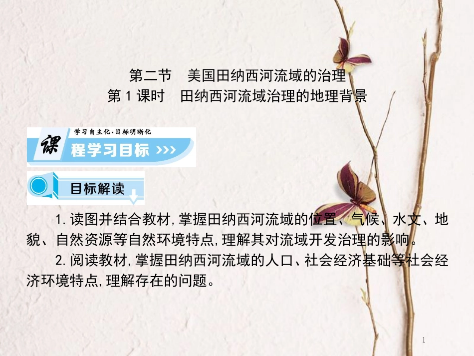 高中地理 第二章 区域可持续发展 第2节 美国田纳西河流域的治理（第1课时）课件 中图版必修3_第1页
