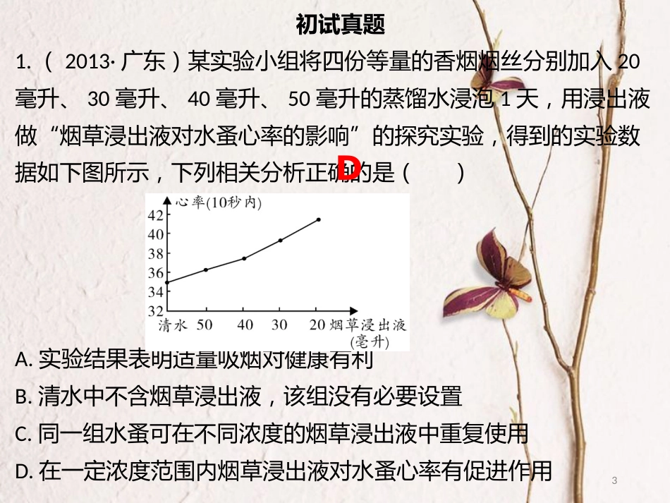 广东省中考生物 模块五 健康的生活 第三课时 健康的常识课件(1)_第3页