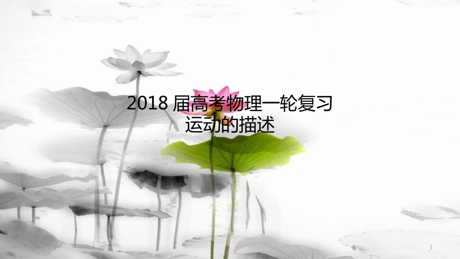 届高考物理一轮复习 专题 运动的描述课件_第1页