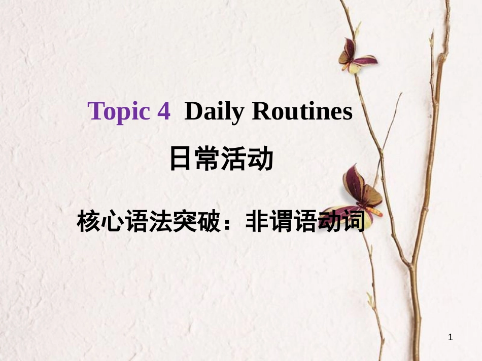 河北省中考英语总复习 Topic 4 Daily Routines 1 非谓语动词课件_第1页