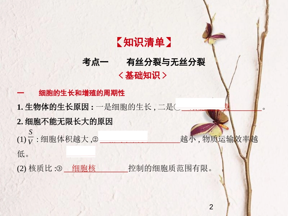 （新课标）2019版高考生物一轮复习 专题7 细胞的增殖课件_第2页