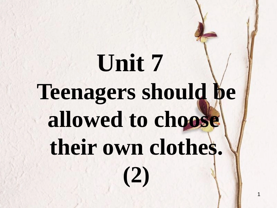 九年级英语全册 口译精练 Unit 7 Teenagers should be allowed to choose their own clothes(2)课件 （新版）人教新目标版_第1页