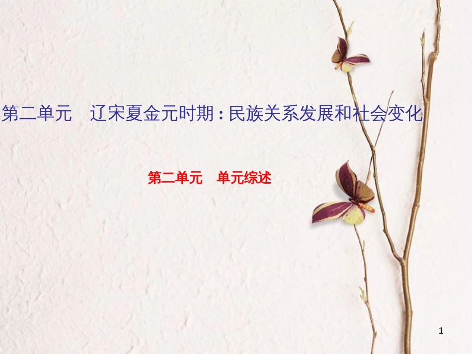 七年级历史下册 第二单元 辽宋夏金元时期：民族关系发展和社会变化单元综述课件 新人教版_第1页