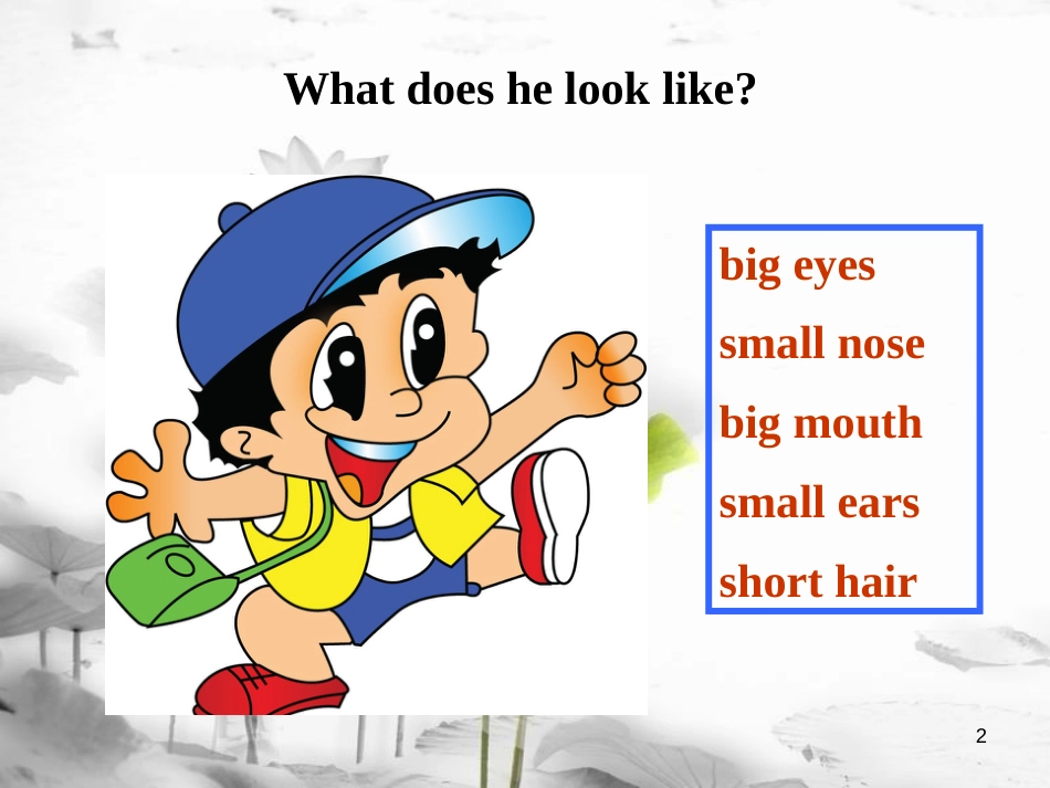七年级英语下册 Unit 9 What does he look like Section B Period 1（1a-2c）课件 （新版）人教新目标版_第2页