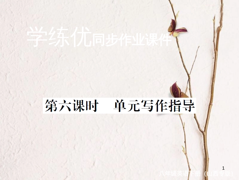 （山西专版）八年级英语下册 Unit 1 What's the matter（第6课时）作业课件 （新版）人教新目标版_第1页