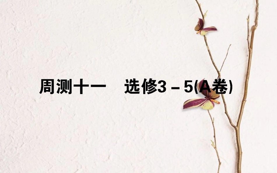 （全国通用）2019版高考物理 全程刷题训练 周测十一（A卷）课件_第1页