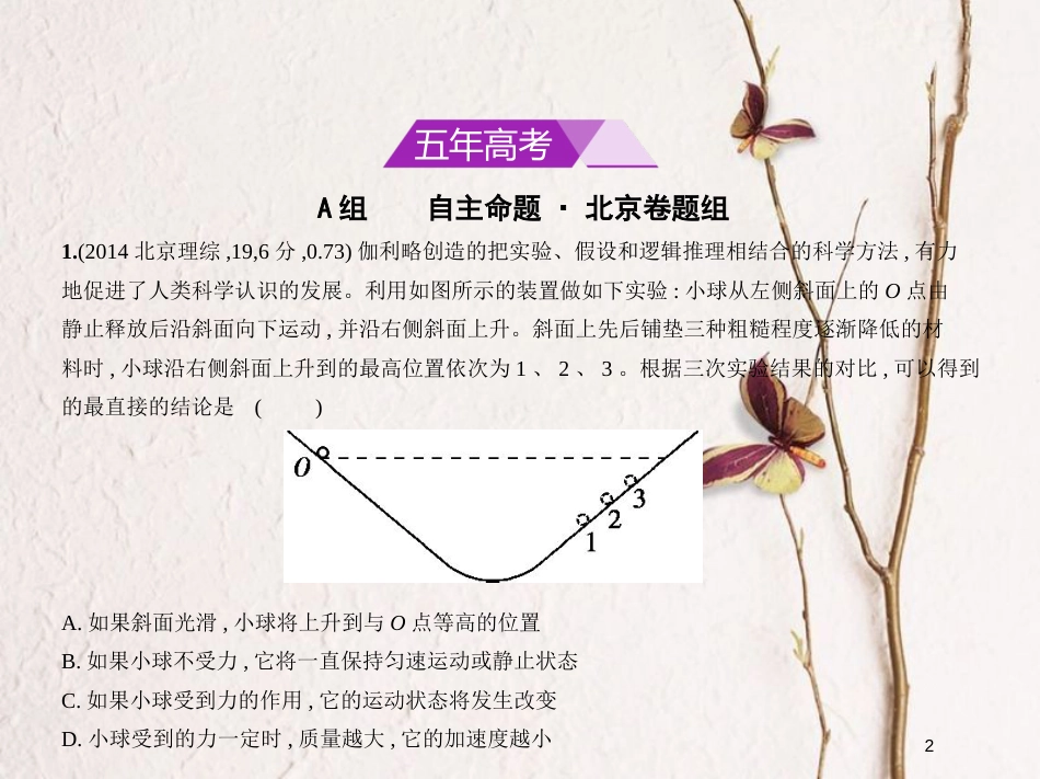 2019版高考物理一轮复习 专题三 牛顿运动定律课件(1)_第2页