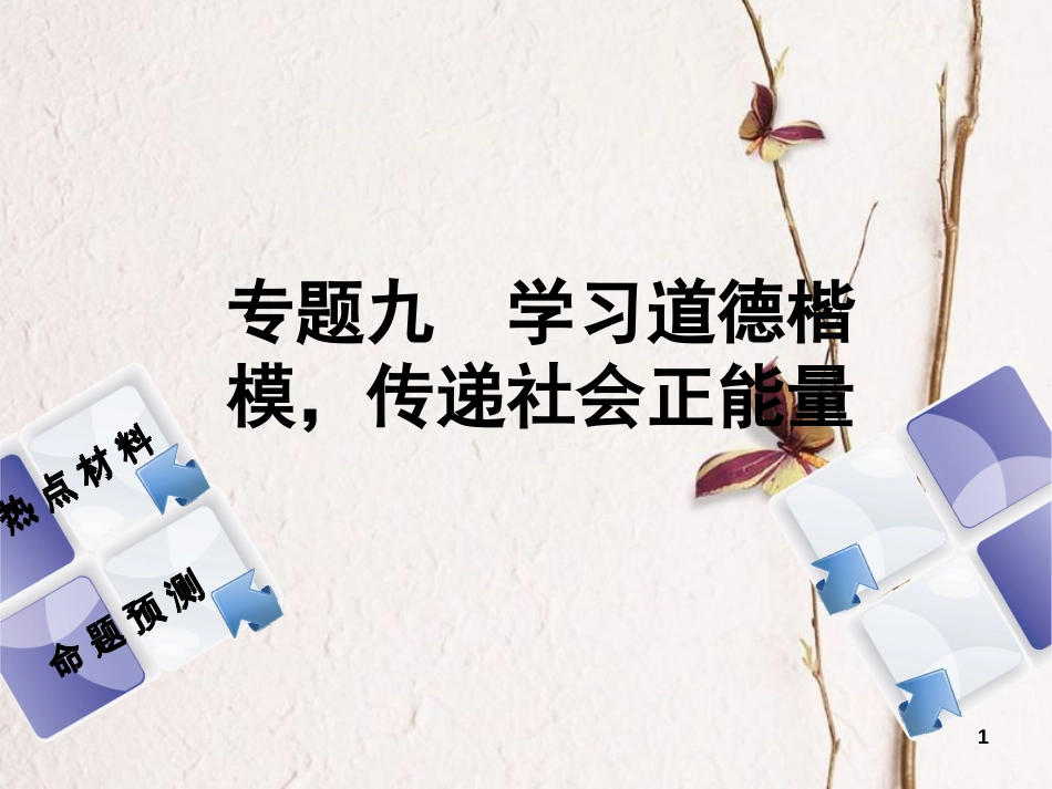 （江西专版）中考政治复习方案 第二部分 专题突破九 学习道德楷模，传递社会正能量课件_第1页