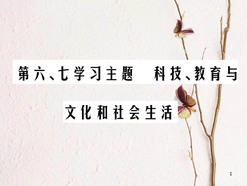中考历史总复习 第三部分 中国现代史 第六、七学习主题 科技、教育与文化和社会生活课件_第1页