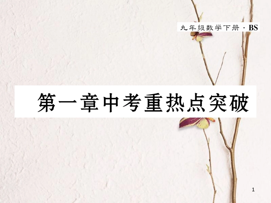 九年级数学下册 第1章 直角三角形的边角关系中考重热点突破作业课件 （新版）北师大版_第1页