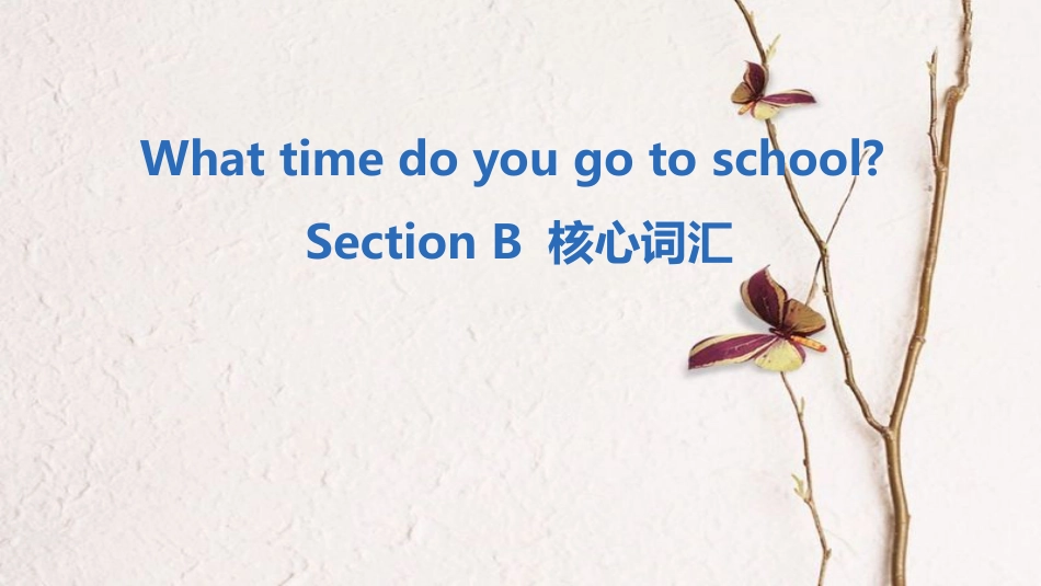 七年级英语下册 Unit 2 What time do you go to school Section B核心词汇课件 （新版）人教新目标版_第1页