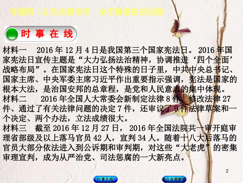 中考政治 热点专题四 立良法善治理 全面推进依法治国复习课件 教科版_第2页