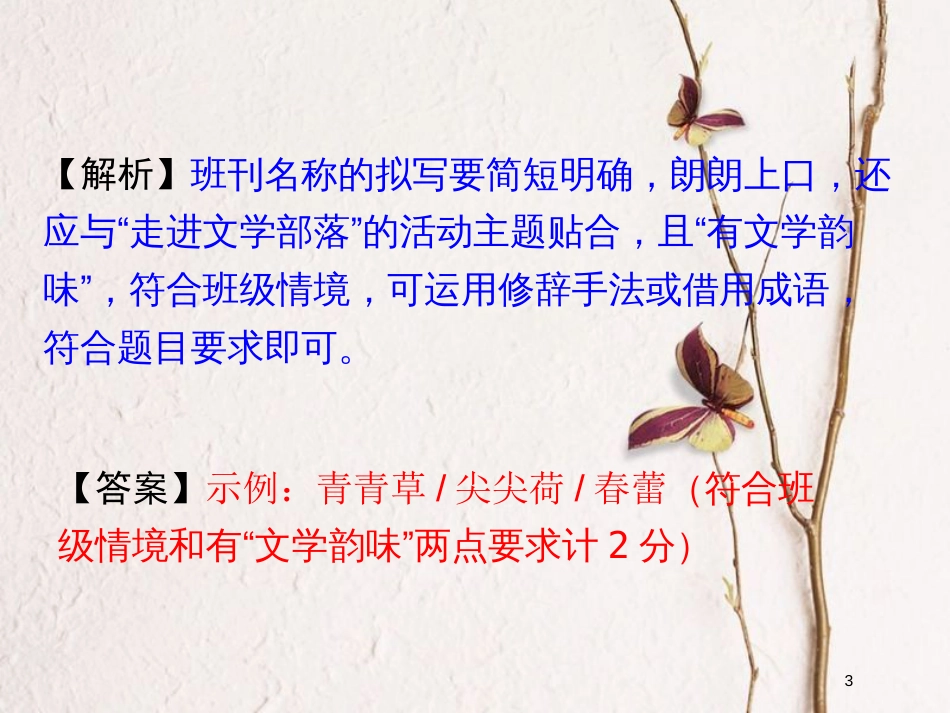 湖南省2018中考语文总复习 第一部分 积累与运用 专题七 综合运用课件_第3页