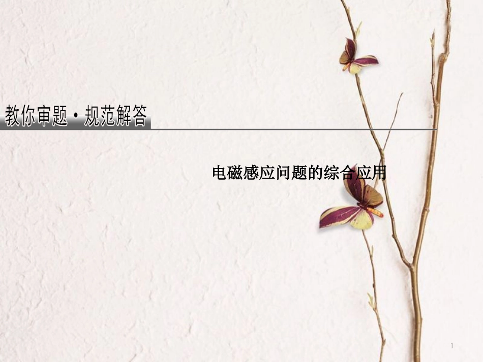 2019版高考物理总复习 教你审题 4 电磁感应问题的综合应用课件_第1页