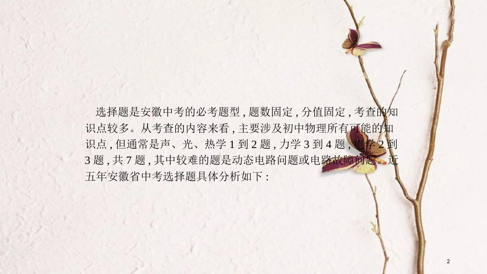 安徽省中考物理 专题突破二 选择题复习课件_第2页