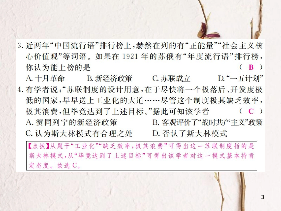 （通用版）九年级历史下册 期中检测卷课件 新人教版_第3页