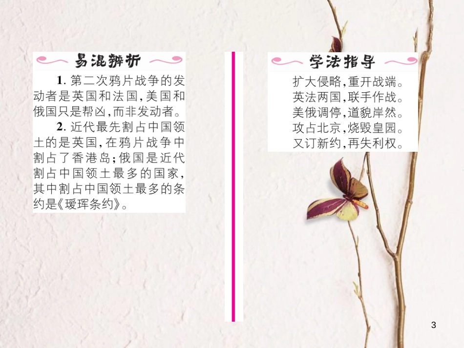 八年级历史上册 第一单元 中国开始沦为半殖民地半封建社会 第2课 第二次鸦片战争作业课件 新人教版_第3页