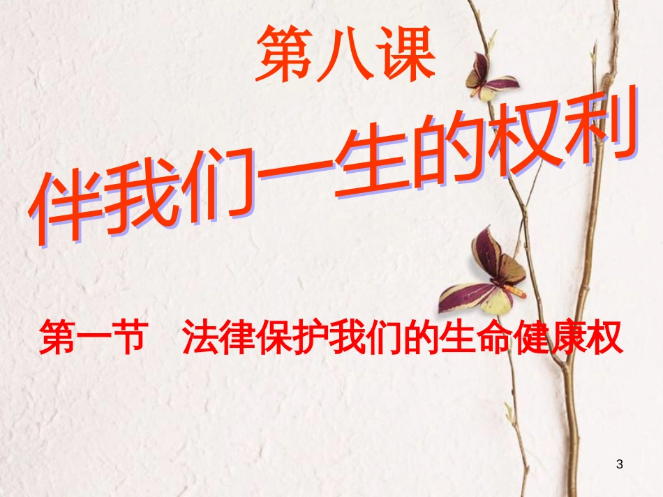 八年级政治上册 第四单元 我们依法有人身权，财产权、消费权 第8课 伴我们一生的权利 第1框《法律保护我们的生命健康权》课件 鲁教版_第3页