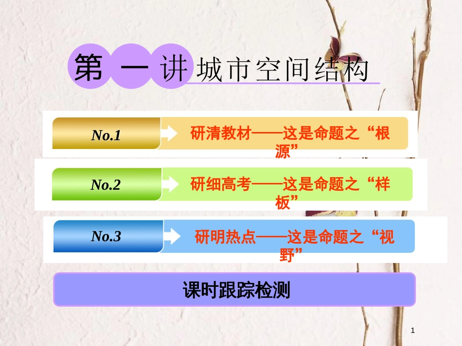 2019版高考地理大一轮复习 第二部分 第二章 城市与环境 第一讲 城市空间结构课件 湘教版_第1页