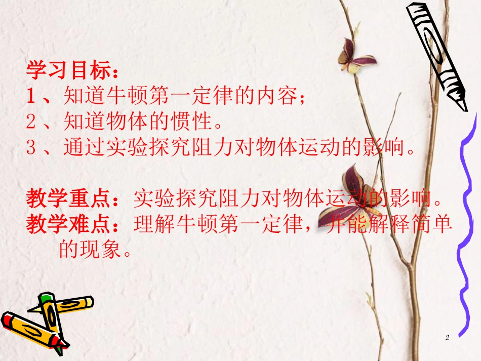 山东省新泰市中考物理 牛顿第一定律复习课件 新人教版_第2页
