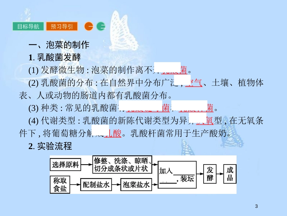 高中生物 专题1 传统发酵技术的应用 1.3 制作泡菜并检测亚硝酸盐含量课件 新人教版选修1_第3页