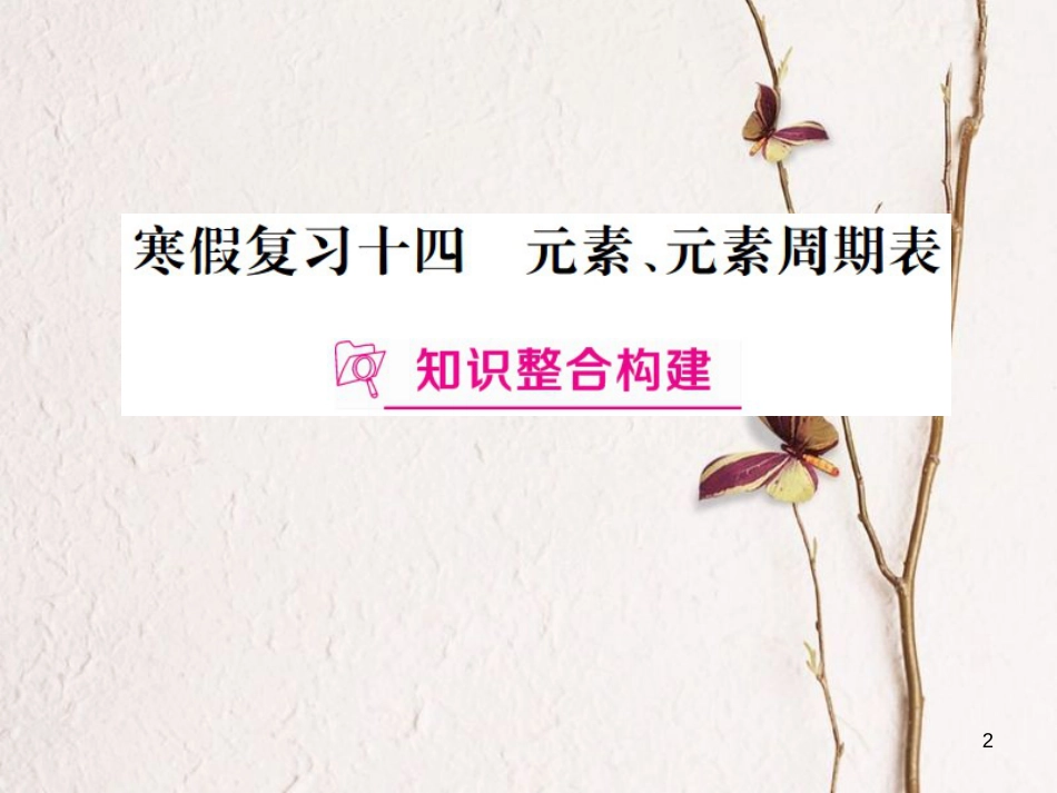 （江西专版）九年级化学下册 寒假复习十四 元素、元素周期表课件 （新版）新人教版_第2页
