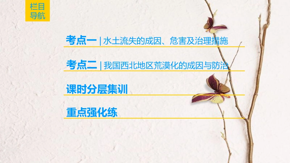 2019版高考地理一轮复习 第10章 区域可持续发展 第1节 中国黄土高原水土流失的治理课件 中图版_第2页