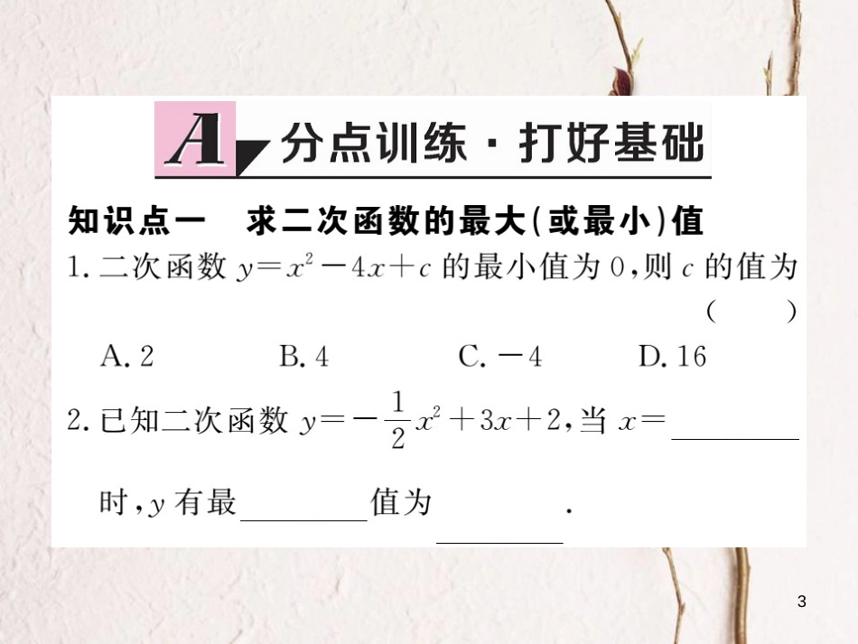 年九年级数学下册 第二章 二次函数 2.4 第1课时 图形面积最大值练习课件 （新版）北师大版_第3页