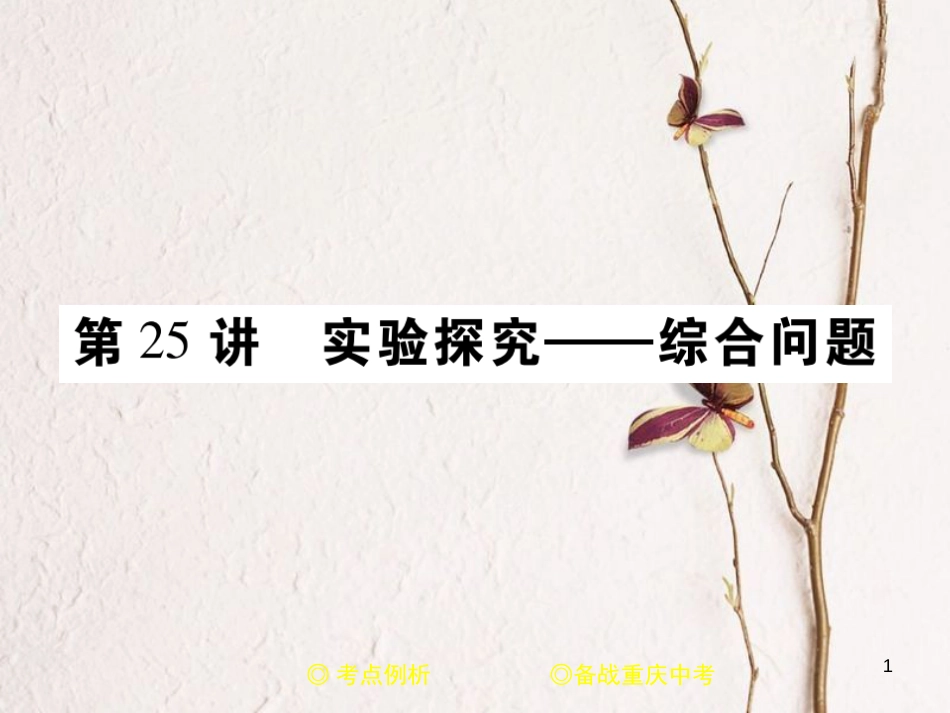 （重庆专版）中考化学总复习 第二篇 重点题型突破 第25讲 实验探究—综合问题课件_第1页