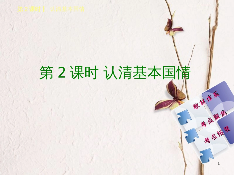 （鄂尔多斯专版）中考政治 九年级全一册 第2课时 认清基本国情课件_第1页
