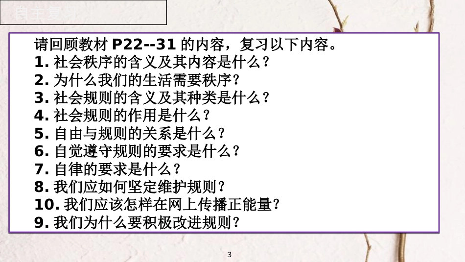 广东省河源市八年级道德与法治上册 第二单元 遵守社会规则 第三课 社会生活离不开规则复习课件 新人教版_第3页