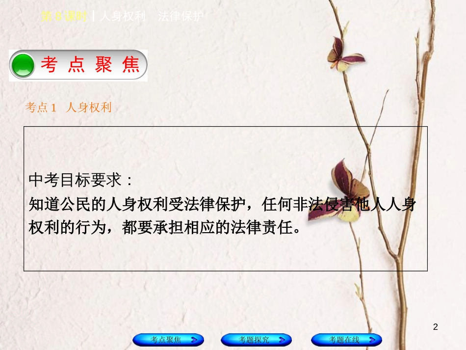 中考政治复习方案 第三单元 行使权利 依法维权 第8课时 人身权利 法律保护课件_第2页