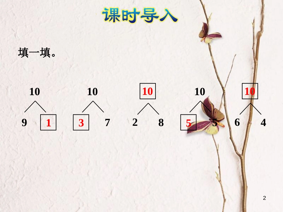 一年级数学上册 第8单元《10以内的加法和减法》第9课时 和是10的加法、10减几课件 苏教版_第2页