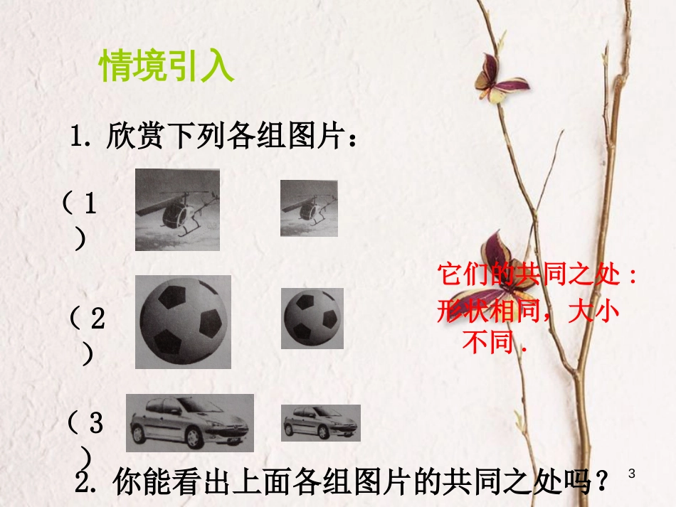 九年级数学下册 27 相似 27.1 图形的相似 第1课时 认识相似图形课件 （新版）新人教版_第3页