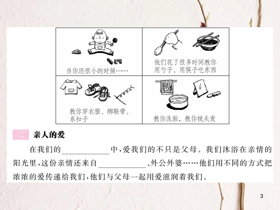 八年级道德与法治上册 第一单元 成长的空间 第一课 相亲相爱一家人 第1框《父母的爱，我们收到了吗》习题课件 人民版_第3页